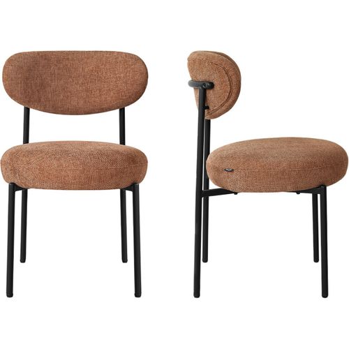 Lot De 2 Chaises De Salle à Manger En Tissu Chenille Terracotta - Orla