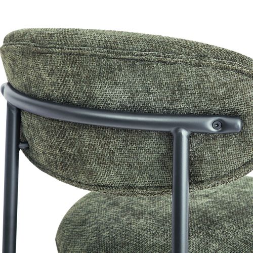 Lot De 2 Tabourets De Bar En Tissu Chenille Vert - Orla