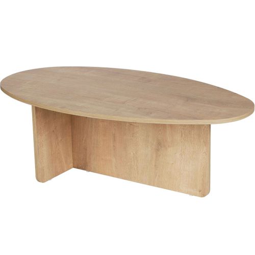 Table Basse Organique Effet Chêne Clair 120 Cm - Nira