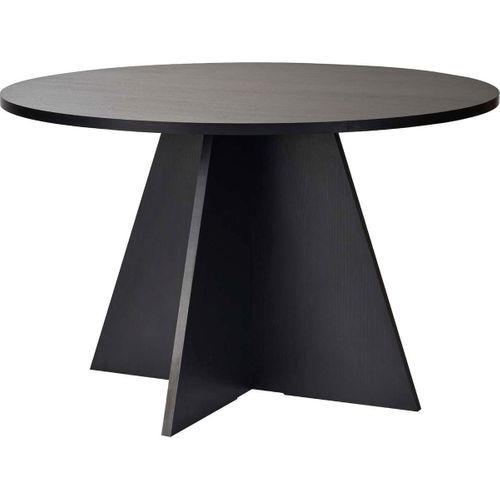 Table à Manger Ronde Effet Bois Noir 5 à 6 Pers. D.120 Cm - Norae