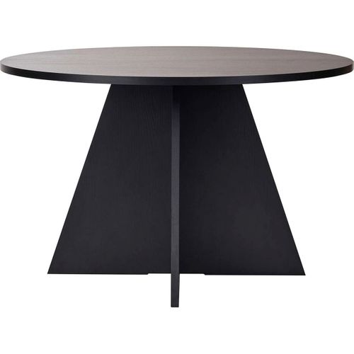 Table à Manger Ronde Effet Bois Noir 5 à 6 Pers. D.120 Cm - Norae