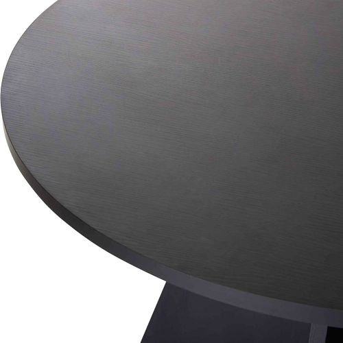 Table à Manger Ronde Effet Bois Noir 5 à 6 Pers. D.120 Cm - Norae