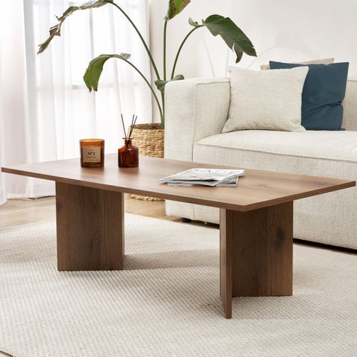 Table Basse Rectangulaire Effet Noyer Foncé 119 Cm - Taona