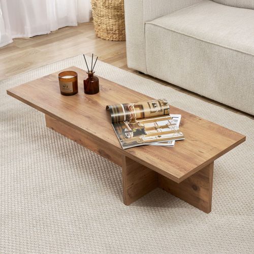 Table Basse Rectangulaire Effet Noyer 120 Cm - Arden