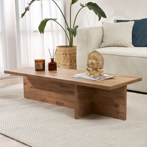 Table Basse Rectangulaire Effet Noyer 120 Cm - Arden
