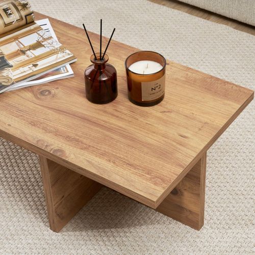 Table Basse Rectangulaire Effet Noyer 120 Cm - Arden