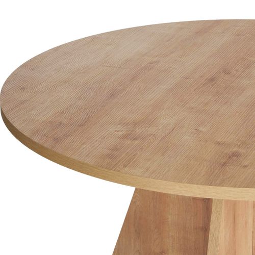 Table à Manger Ronde Effet Chêne 5 à 6 Pers. D.120 Cm - Norae