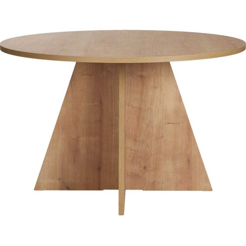 Table à Manger Ronde Effet Chêne 5 à 6 Pers. D.120 Cm - Norae