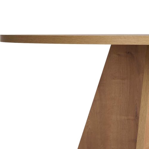 Table à Manger Ronde Effet Chêne 5 à 6 Pers. D.120 Cm - Norae