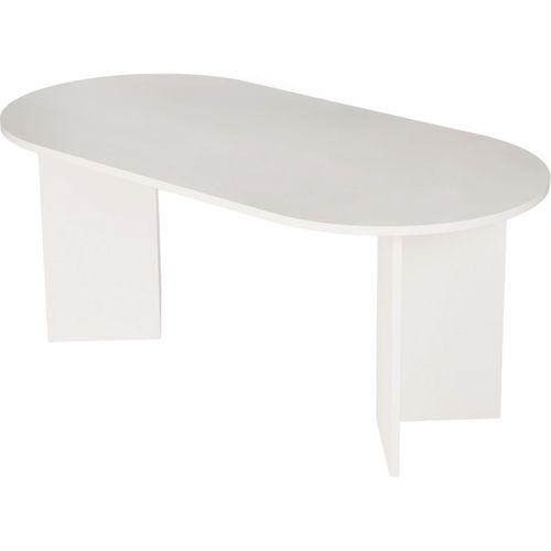 Table à Manger Ovale Blanche 8 Pers. 180 Cm - Suna
