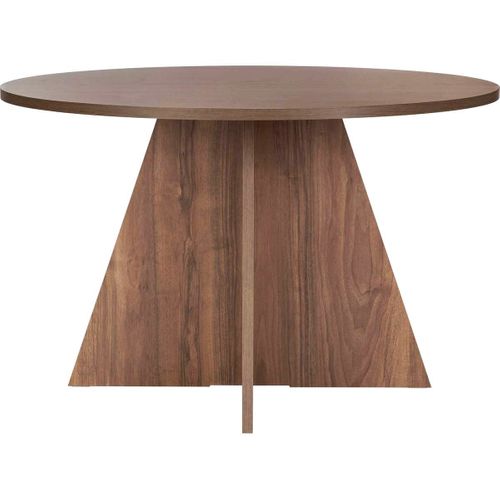 Table à Manger Ronde Effet Noyer 5 à 6 Pers. D.120 Cm - Norae