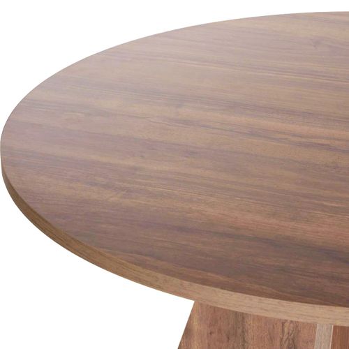 Table à Manger Ronde Effet Noyer 5 à 6 Pers. D.120 Cm - Norae