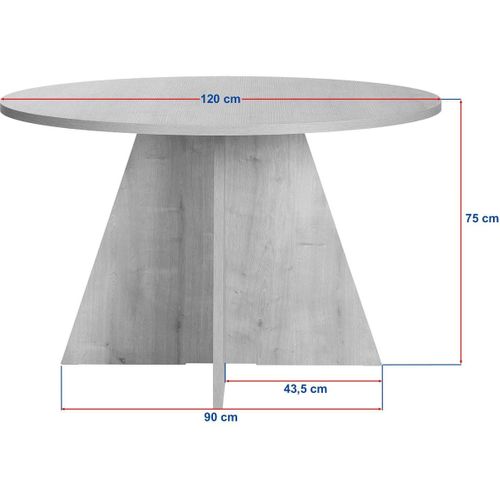 Table à Manger Ronde Effet Noyer 5 à 6 Pers. D.120 Cm - Norae