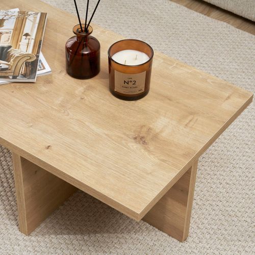 Table Basse Rectangulaire Effet Chêne Clair 120 Cm - Arden