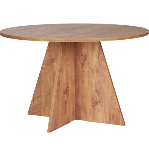 Table à Manger Ronde Effet Bois 5 à 6 Pers. D.120 Cm - Norae