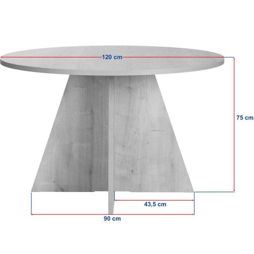 Table à Manger Ronde Effet Bois 5 à 6 Pers. D.120 Cm - Norae