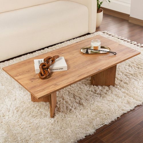 Table Basse Rectangulaire Effet Bois 119 Cm - Taona