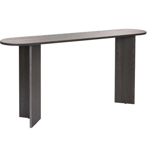 Console Ovale Effet Bois Noir 150 Cm - Malva