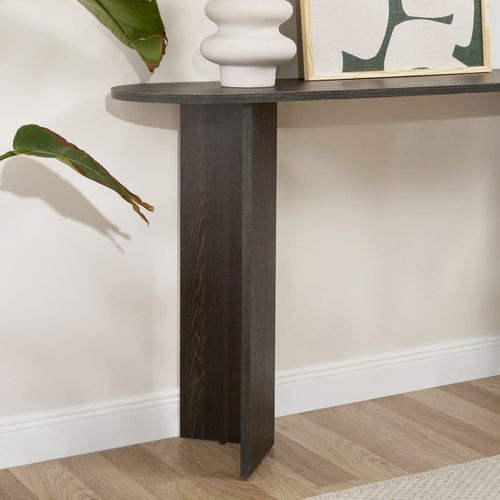 Console Ovale Effet Bois Noir 150 Cm - Malva