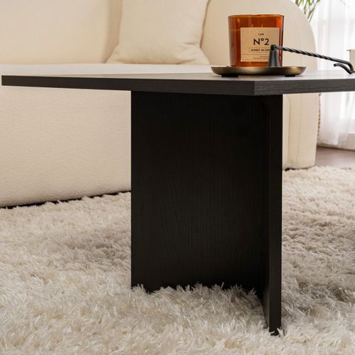 Table Basse Rectangulaire Effet Bois Noir 119 Cm - Taona