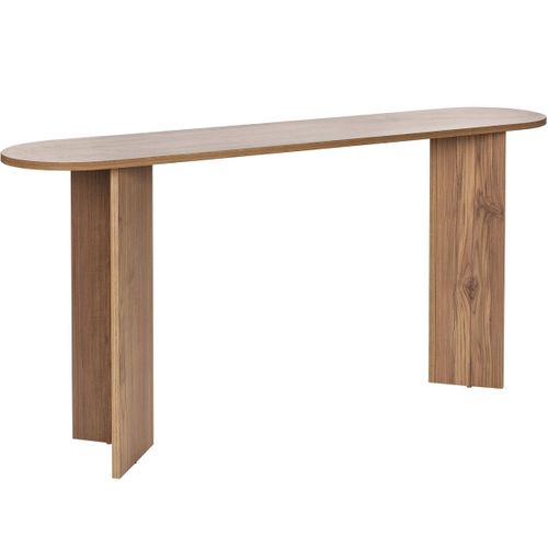 Console Ovale Effet Chêne Foncé 150 Cm - Malva