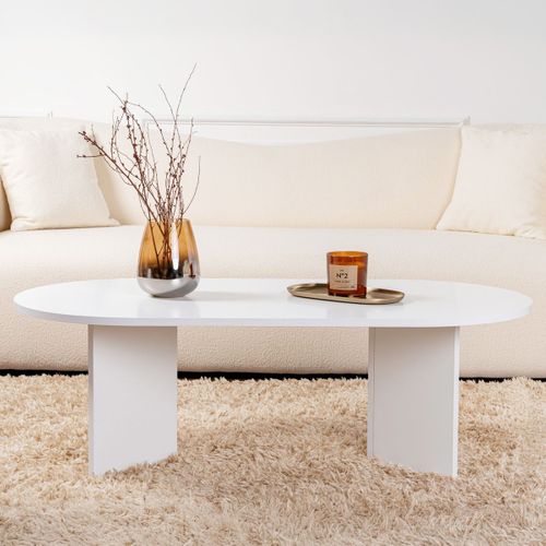 Table Basse Ovale Blanche 119 Cm - Orane