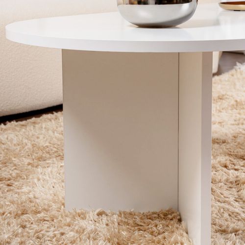 Table Basse Ovale Blanche 119 Cm - Orane