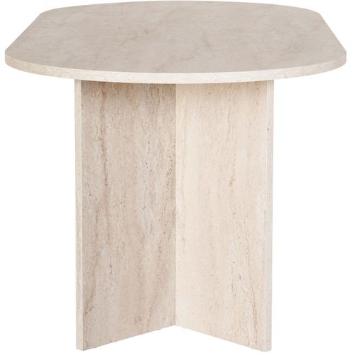 Table à Manger Ovale Effet Travertin 8 Pers. 180 Cm - Suna
