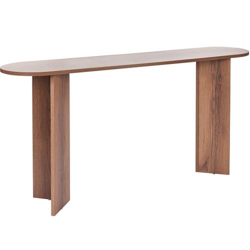 Console Ovale Effet Noyer Foncé 150 Cm - Malva