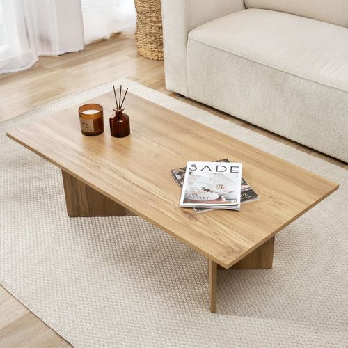 Table Basse Rectangulaire Effet Chêne Foncé 119 Cm - Taona