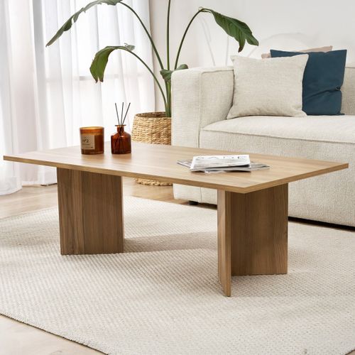 Table Basse Rectangulaire Effet Chêne Foncé 119 Cm - Taona