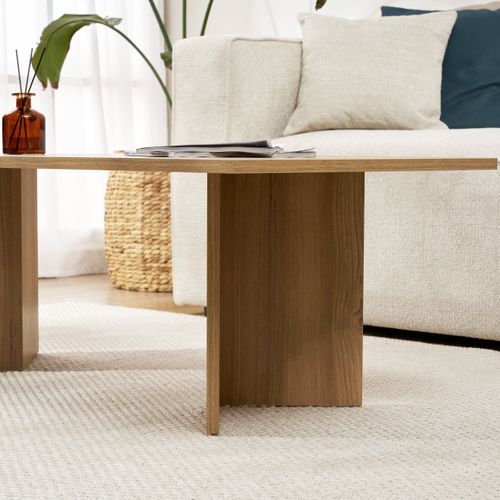 Table Basse Rectangulaire Effet Chêne Foncé 119 Cm - Taona