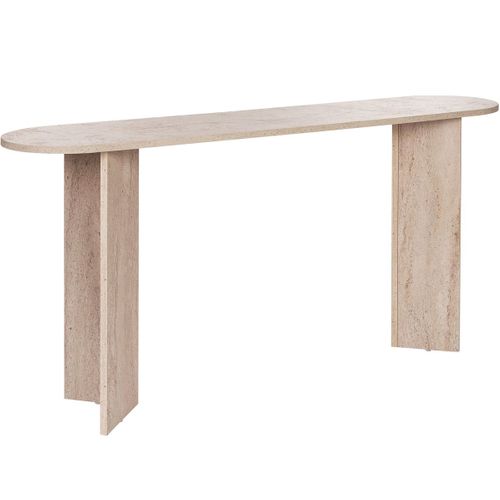 Console Ovale Effet Travertin 150 Cm - Malva