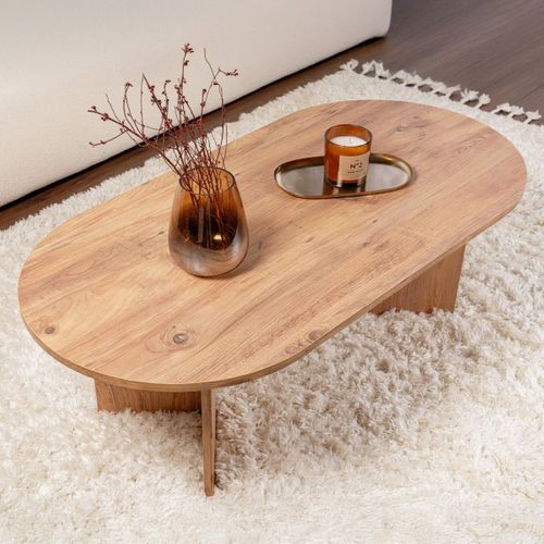 Table Basse Ovale Effet Bois 119 Cm - Orane