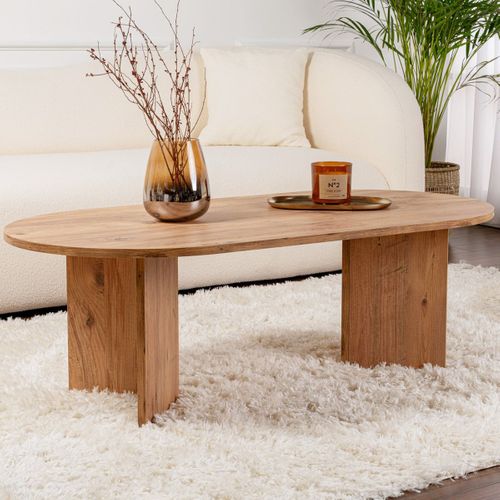 Table Basse Ovale Effet Bois 119 Cm - Orane