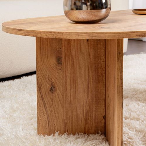 Table Basse Ovale Effet Bois 119 Cm - Orane