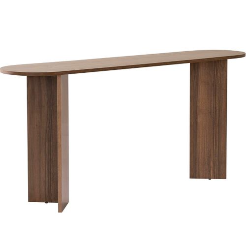 Console Ovale Effet Noyer 150 Cm - Malva