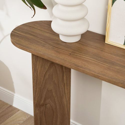Console Ovale Effet Noyer 150 Cm - Malva