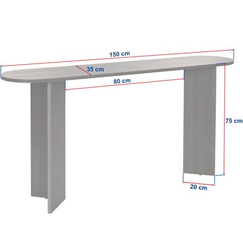 Console Ovale Effet Noyer 150 Cm - Malva