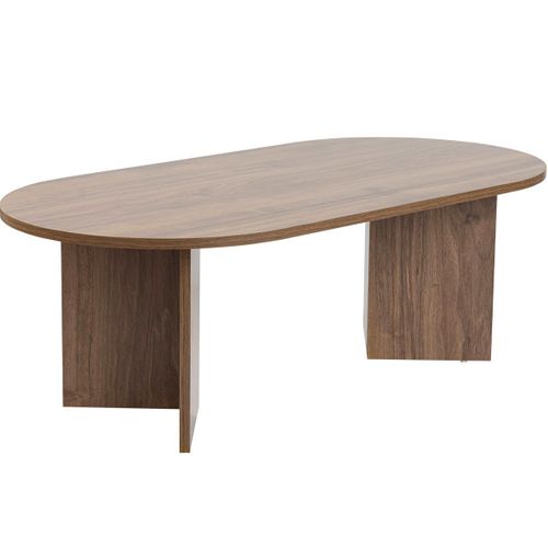 Table Basse Ovale Effet Noyer 119 Cm - Orane