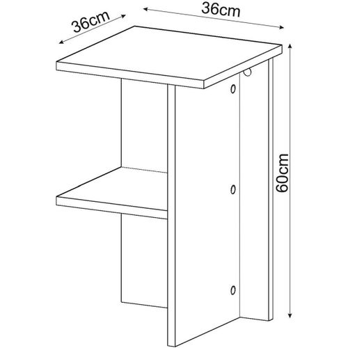 Table De Chevet Effet Travertin 36 Cm - Selin