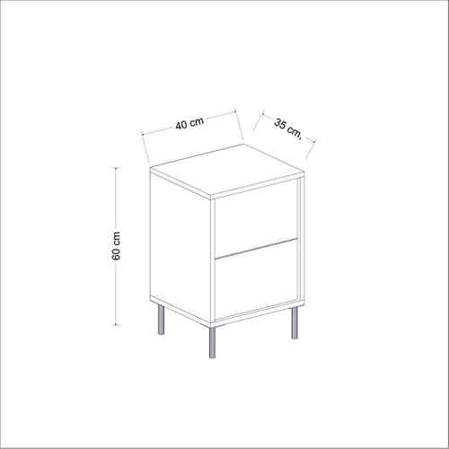 Table De Chevet 1 Porte Gris Anthracite et Effet Marbre Noir 40 Cm - Kora