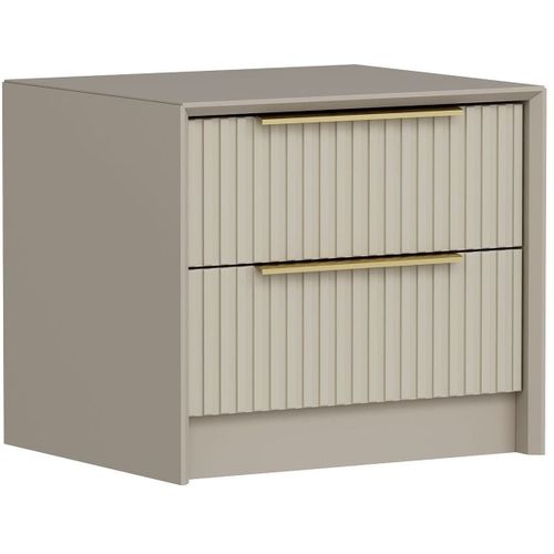 Table De Chevet 2 Tiroirs Effet Pierre 53 Cm - Orta