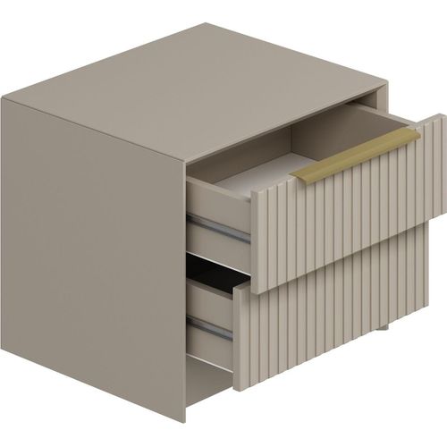 Table De Chevet 2 Tiroirs Effet Pierre 53 Cm - Orta