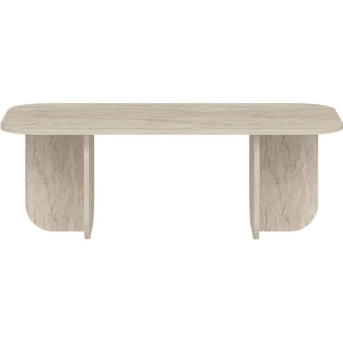 Table Basse Rectangulaire Effet Travertin 120 Cm - Ivy