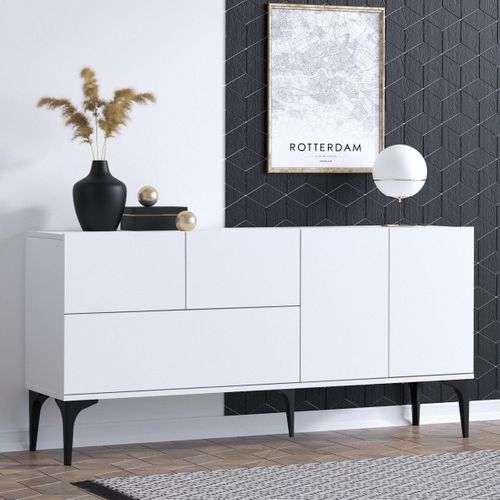 Buffet 5 Portes Blanc 150 Cm - Tavira
