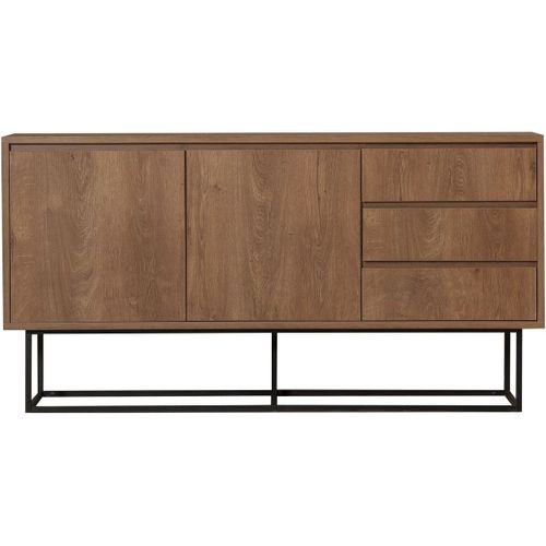 Buffet 2 Portes 3 Tiroirs Effet Noyer 140 Cm - Nerio