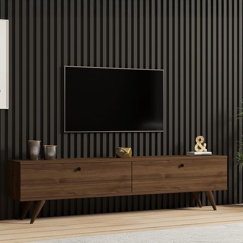 Meuble TV 2 Portes Effet Noyer 160 Cm - Kea