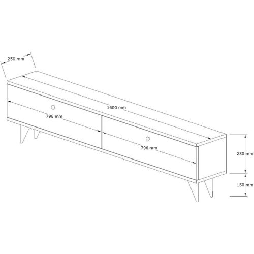 Meuble TV 2 Portes Effet Noyer 160 Cm - Kea