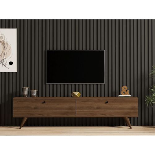 Meuble TV 2 Portes Effet Noyer 160 Cm - Kea
